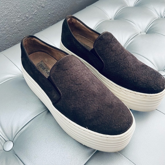 Steve Madden Bellie Gray Suede Leather 2" Platform - Picture 6 of 6